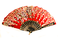 Glitter Fan in Several Colors with Flower Design