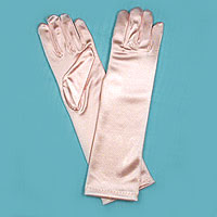Long Satin Stretch Gloves for Children, Ages 7-17