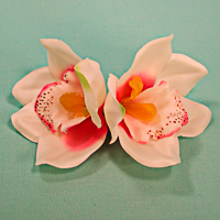 Double Orchid Flower Hair Clips