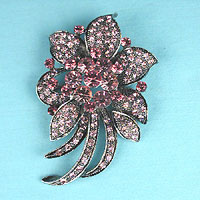 Crystal rhinestone flower pin