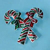 Red and Green Candy Canes Pin