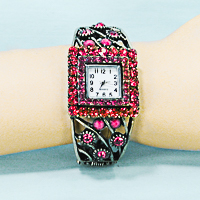 Vintage Look Crystal Rhinestone Watch