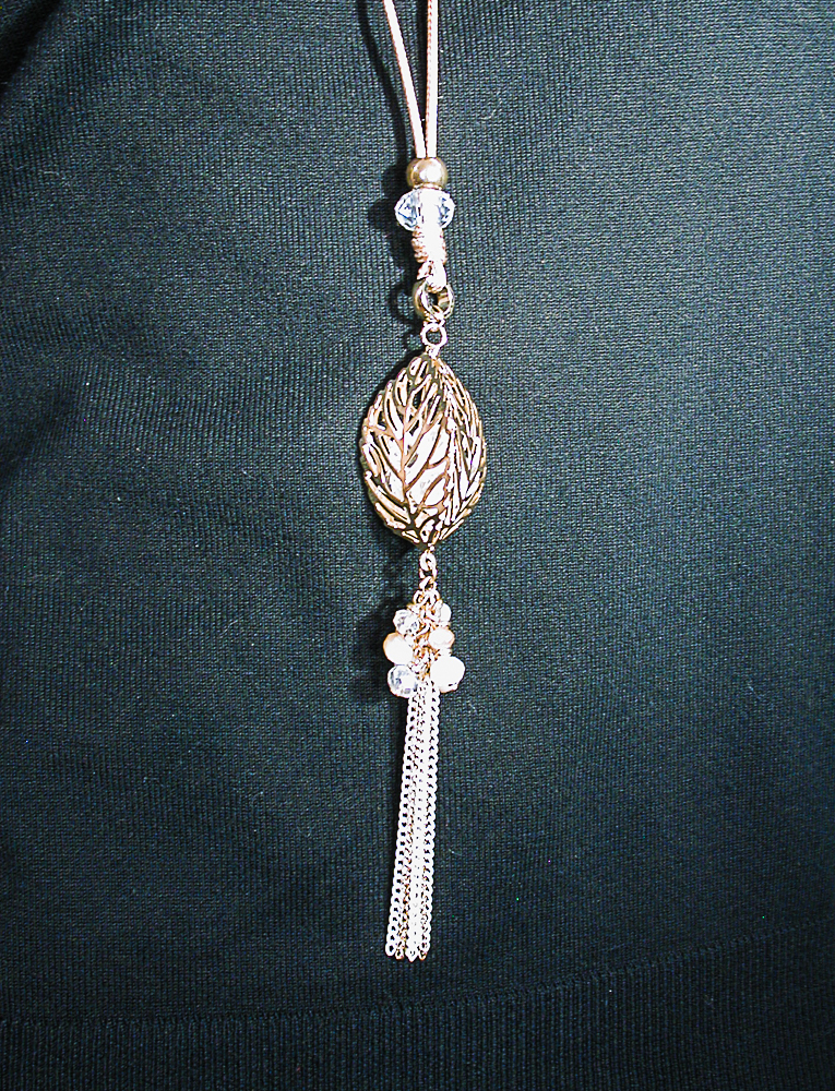 Large Cage Pendant with Tassel and Matching Earrings, a fashion accessorie - Evening Elegance