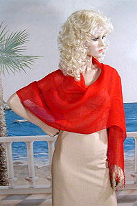 Loose Weave Linen Shawl Wrap with Body
