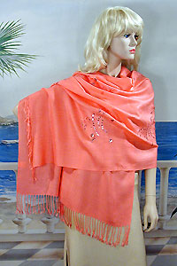 Long Soft Embroidered Shawl Wrap
