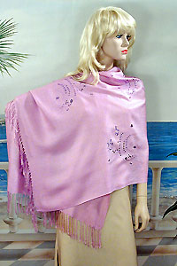 Long Soft Embroidered Shawl Wrap