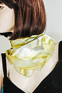 Small Satin Scarf with Abstract Design