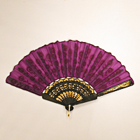 Flocked Fabric Fan for Dancing and Costumes