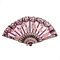 Elegant Rose Flower Lace Handheld Folding Hand Fan for Dancing and Costumes