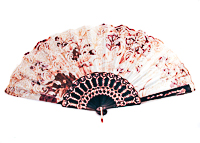 Glitter Fan in Several Colors with Flower Design