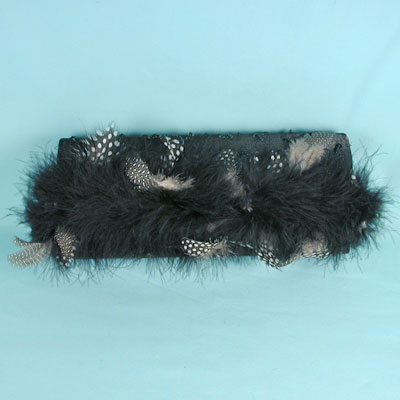 Feather Trimmed Evening Bag Clutch Bag, a fashion accessorie - Evening Elegance