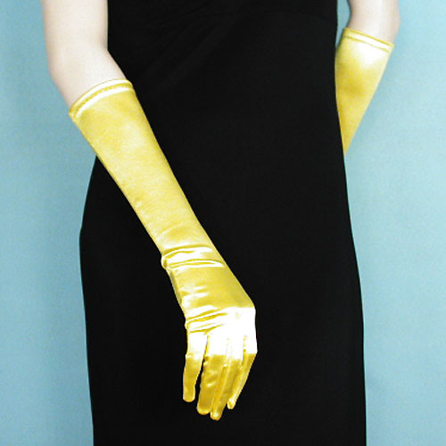 Satin Stretch Gloves Below the Elbow, a fashion accessorie - Evening Elegance