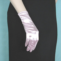 Wrist Length Satin Stretch Gloves