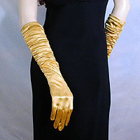 Shirred Satin Gloves