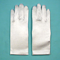 Wrist Satin Stretch Gloves for Children, Ages 3-7