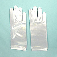 Wrist Satin Stretch Gloves for Children, Ages 8-12