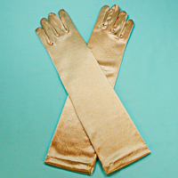 Long Satin Stretch Gloves for Children, Ages 3-6