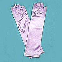 Long Satin Stretch Gloves for Children, Ages 3-6