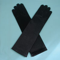 Long Satin Stretch Gloves for Children, Ages 7-17