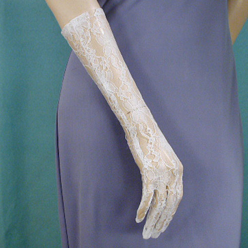 Below the Elbow Long Lace Gloves, a fashion accessorie - Evening Elegance