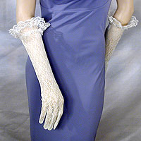 Stretch Nylon Lace Ruffle Gloves