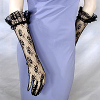 Lace Gloves with Ruffle