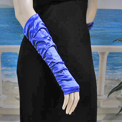 Fingerless Shirred Satin Gloves, a fashion accessorie - Evening Elegance