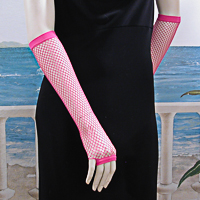 Fingerless Elbow Length Crochet Fishnet Gloves