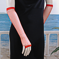 Fingerless Elbow Length Crochet Fishnet Gloves