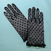 Dotted Swiss Wrist Gloves for Sizes 7-14