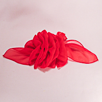 Large Full Puffy French Clip Chiffon Bow with Streamers