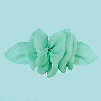 Small Puffy Chiffon Bow on French Clip Barrette