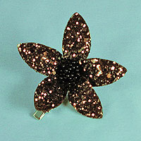 Glitter Flower Hair Clips with Wired Petals