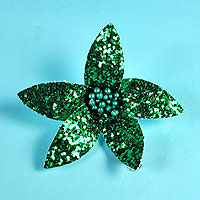 Glitter Flower Hair Clips with Wired Petals