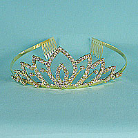 Crystal Rhinestone Tiara with Combs