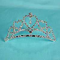 Heart crystal rhinestone crown