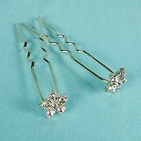 Flower rhinestone hairpin