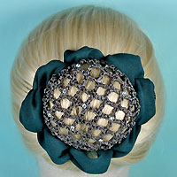 Rhinestone Studded Hair Bun Snood with Claws