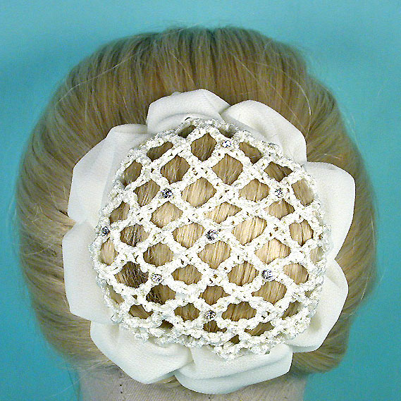 Rhinestone Studded Hair Bun Snood with Claws