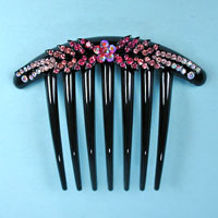 Large Comb with Colored Rhinestones