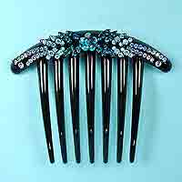 Large Comb with Colored Rhinestones