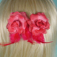 Set of Two Silk Flower Hair Clips