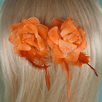 Set of Two Silk Flower Hair Clips