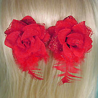 Set of Two Silk Flower Hair Clips