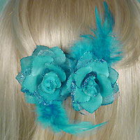 Set of Two Silk Flower Hair Clips