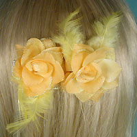 Set of Two Silk Flower Hair Clips