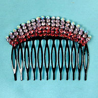 Wide Crescent Crystal Rhinestone Comb