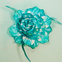 Large Flower and Feathers Hair Clip and Ponytail Holder