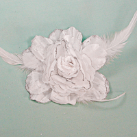 Large Flower and Feathers Hair Clip and Ponytail Holder