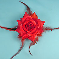 Rose Glitter Flower Clip and Ponytail Elastic